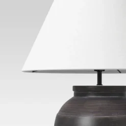 21.25"x17" Large Ceramic Table Lamp Black - Threshold™: Embossed Detail, No Assembly Required -LumaHome GUEST 1043df0d 6123 41f8 92b5 8fa16f35c015