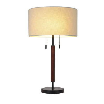 Wood Table Lamp (Includes LED Light Bulb) Black - Threshold™ 3 Wood Table Lamp (Includes LED Light Bulb) Black - Threshold™