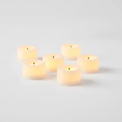6pk LED Tealight Flameless Black Wick Candle Cream - Threshold™ -LumaHome GUEST 1c575455 0466 4892 bcef d57af4a3b66c