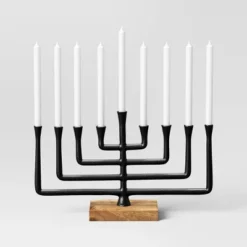 Modern Aluminum And Wood Menorah Black - Threshold™ -LumaHome GUEST 2516ff7d f2b1 43aa b107 fc05096c0a9c