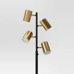 Dean Spotlight Floor Lamp Black/Brass (Includes LED Light Bulb) - Threshold™ -LumaHome GUEST 2f16513e 21a0 40c4 b946 c34743de6af1