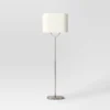 Modern Ring Floor Lamp Brushed Nickel Finish - Threshold™: ETL Listed, Cotton/Polyester Shade, Metal Body -LumaHome GUEST 32226316 9708 4528 a85f f8f3842c3d71