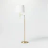 Adjustable Floor Lamp Brass Iron With Pleated Shade - Threshold™ Designed With Studio McGee