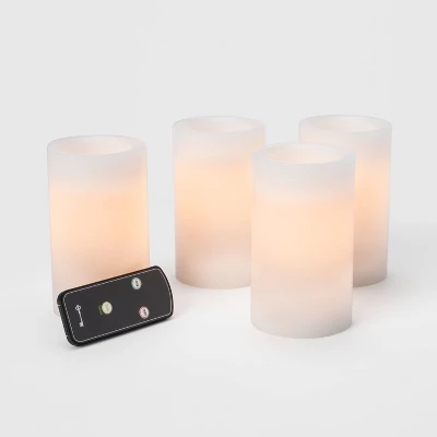 5" X 3" LED Flameless Black Wick Candle White - Threshold™ 4 5" X 3" LED Flameless Black Wick Candle White - Threshold™ - Image 2