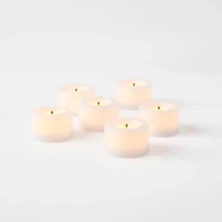 6pk LED Tealight Flameless Black Wick Candles White - Threshold™ -LumaHome GUEST 51f6115b 1a99 4a29 b07d 3b0a770c9a4c