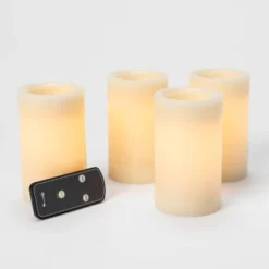 4pk 5" X 3" LED Flameless Black Wick Candle Cream - Threshold™ -LumaHome GUEST 69a505b7 92c6 4e7a 803d 4252940e5e5f