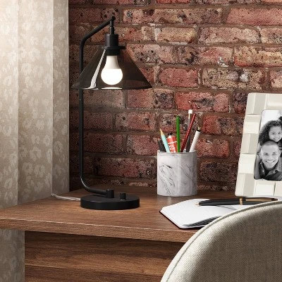 Smoked Glass Table Lamp Black - Threshold™ 4 Smoked Glass Table Lamp Black - Threshold™ - Image 2