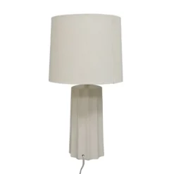 24.75"x13" Ribbed Ceramic Table Lamp Cream - Threshold™: Bedside, Nightstand, No Assembly Required -LumaHome GUEST 751b3f8c 43da 4f4a adb6 545d5ea6761c