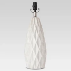 Faceted Ceramic Large Lamp Base White - Threshold 9 Faceted Ceramic Large Lamp Base White - Threshold -LumaHome GUEST 7b2627e8 f8a0 414b 98d0 40d1edd56162