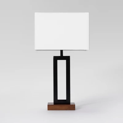 Weston Window Small Lamp Base Black - Threshold™: Modern Rectangle, No Assembly Required, ETL Listed 2 Weston Window Small Lamp Base Black - Threshold™: Modern Rectangle, No Assembly Required, ETL Listed