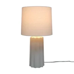24.75"x13" Ribbed Ceramic Table Lamp Cream - Threshold™: Bedside, Nightstand, No Assembly Required -LumaHome GUEST 8d52711a c725 4f37 8aea 5129e7053dfa