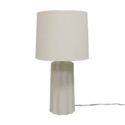 24.75"x13" Ribbed Ceramic Table Lamp Cream - Threshold™: Bedside, Nightstand, No Assembly Required -LumaHome GUEST 96f810ed 5982 4937 8d06 f357b31b7c91