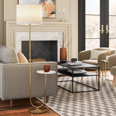 Floor Lamp With Marble Table - Threshold™ 3 Floor Lamp With Marble Table - Threshold™