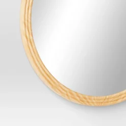 28" Round Fluted Circle Wall Mirror Natural - Threshold™ -LumaHome GUEST a743603a 483e 46d3 8792 42b3e39f0c24