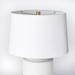 24"x16" Ceramic Assembled Table Lamp White - Threshold™ Designed With Studio McGee: Ribbed Design, Dimmable, UL Listed -LumaHome GUEST a86757d9 51f6 44d9 8c7c ee9672f84967
