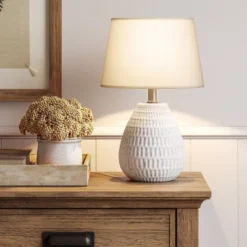 Ceramic Textured Table Lamp Base White - Threshold™ -LumaHome GUEST accd034b 5fe3 401b 874f bcde484553cc