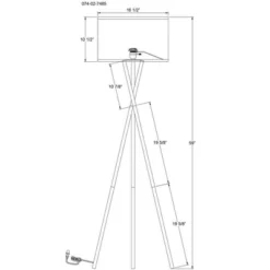 59"x18.5" Modern Tripod Floor Lamp Natural - Threshold™: Linen Shade, Metal Body, ETL Listed, 3-Way Switch -LumaHome GUEST af2274ab cf92 46af 9c12 476a0f182fd4