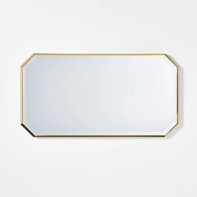 16"x30" Geometric Aluminum Metal Wall Mirror Brass - Threshold™ Designed With Studio McGee: Octagonal, No Assembly, Wall Mount 3 16"x30" Geometric Aluminum Metal Wall Mirror Brass - Threshold™ Designed With Studio McGee: Octagonal, No Assembly, Wall Mount