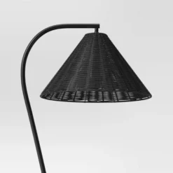 Arc Neck Floor Lamp With Natural Shade Black (Includes LED Light Bulb) - Threshold™ -LumaHome GUEST b3359c3b 1bca 48a3 a12e 66ee18b8cf18