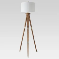 Oak Wood Tripod Floor Lamp Dark Brown - Threshold™ -LumaHome GUEST b5ab96e0 432f 4e8b 8afb fa38a8c1b3fe