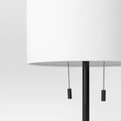 Reeded Metal Stick Lamp With Dual Socket Black (Includes LED Light Bulb) - Threshold™ -LumaHome GUEST b7442996 e33d 4f96 9677 a48d42ef5a1d