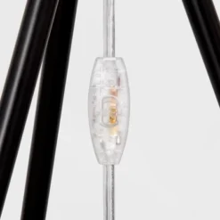 Diamond Tripod Floor Lamp Black With Rattan Shade (Includes LED Light Bulb) - Threshold™: Nautical Standing Illumination -LumaHome GUEST c44e7eb3 f673 4de5 bf99 c2f971960e8b