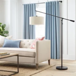 70"x16" Cantilever Drop Pendant Swing Arm Floor Lamp Brown - Threshold™: Adjustable, Metal Body, Linen Shade 11 70"x16" Cantilever Drop Pendant Swing Arm Floor Lamp Brown - Threshold™: Adjustable, Metal Body, Linen Shade -LumaHome GUEST cd0c3cb9 dbb5 466d 9069 486b7c8203dd