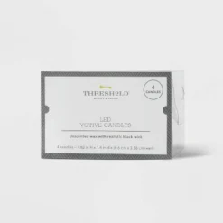 4pk LED Votive Flameless Black Wick Candle White - Threshold™ -LumaHome GUEST f4972714 fa4b 4bd6 9721 5154d8f39c79