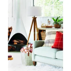 Oak Wood Tripod Floor Lamp Dark Brown - Threshold™ -LumaHome GUEST f662f2ec 6ed0 4f35 8681 9ea5c84bfc7c