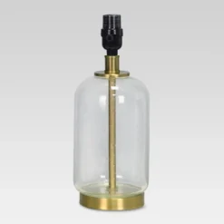 Bubble Glass With Brass Detail Small Lamp Base Clear - Threshold™: Accent Table Lamp Base, No Assembly Required, UL Listed